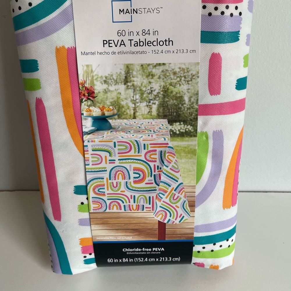Mainstays Colorful PEVA Tablecloth 60” x 84”
